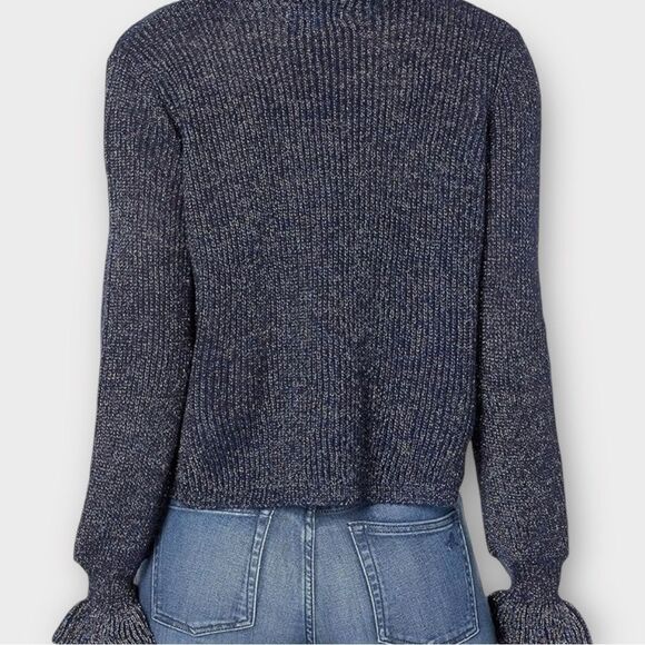 BB Dakota Mock Neck Sweater in Blue Sparkle Women’s Size XS NWOT - Picture 2 of 9